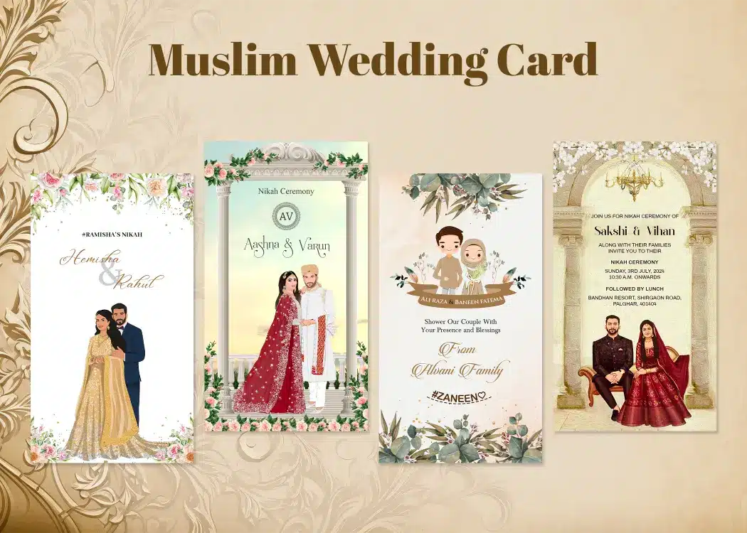 Free Custom Wedding Invitation Card for Muslim